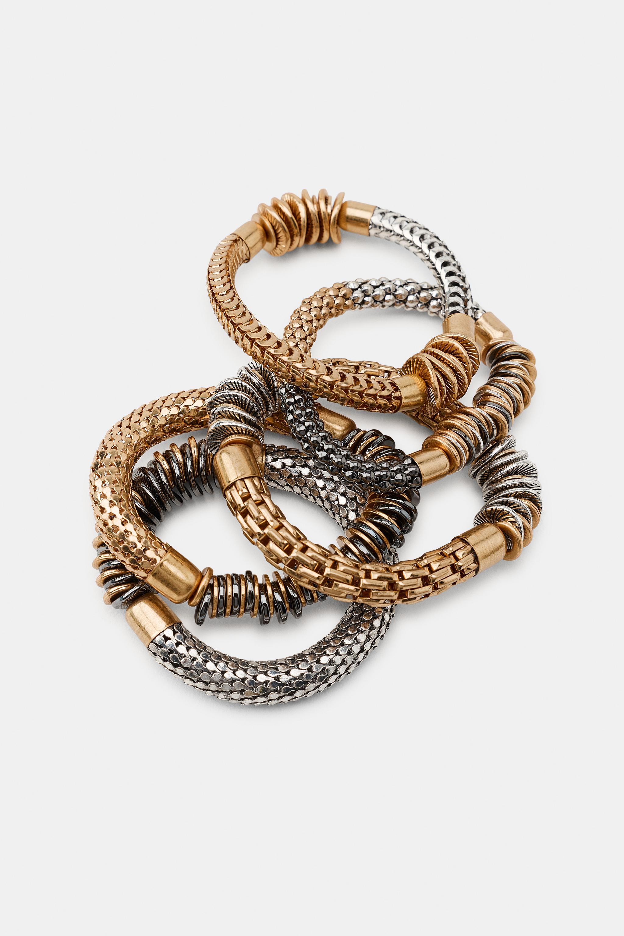 LOT DE 5 BRACELETS ÉLASTIQUES COMBINÉS